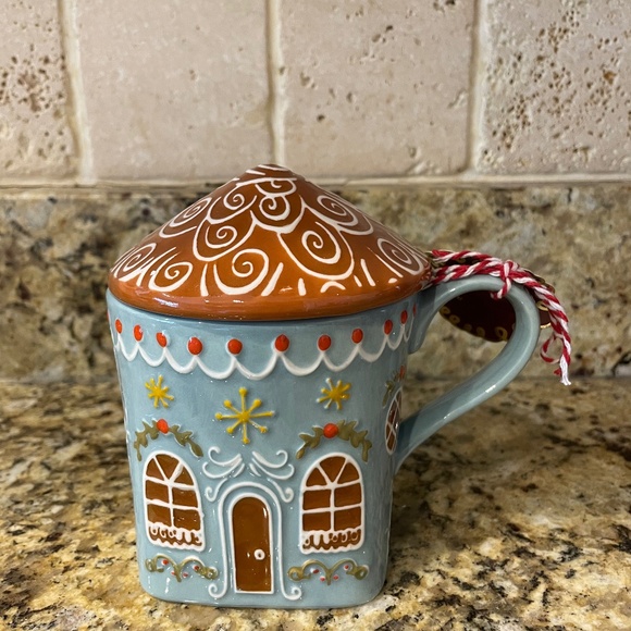 ❤️ ANTHROPOLOGIE GINGERBREAD STONEWARE BLUE NEW - Picture 3 of 3